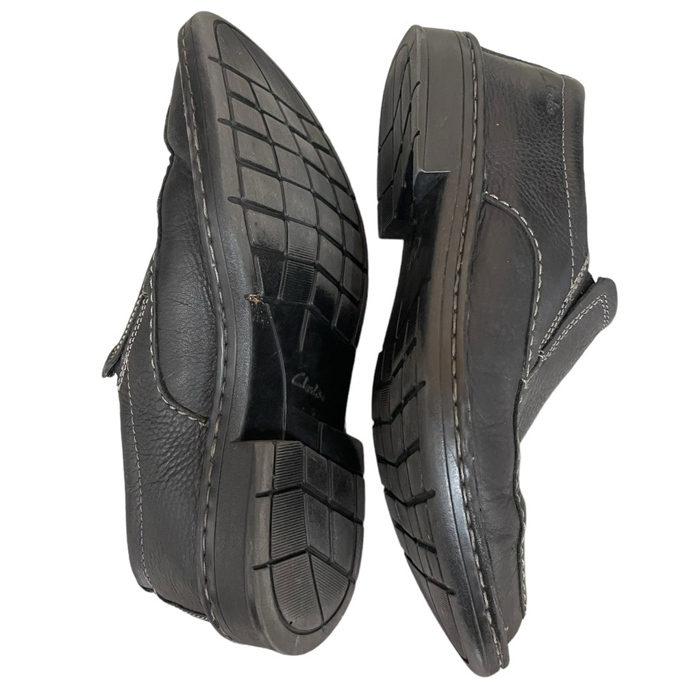 Clark's Collection Soft Cushion W/ Ortholite Black Slip On Shoes Men's Size 7M - Picture 9 of 10